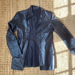 Jil Sander Genuine Leather Jacket trench 34